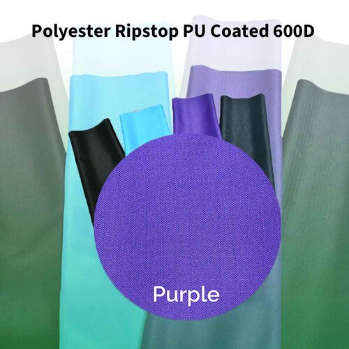 Polyester Ripstop PU Coated 600D Purple Roll 20m