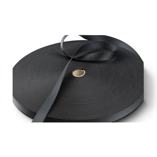 Polyester Webbing Heavy Duty Ribbed BLACK 25mm x 10mt