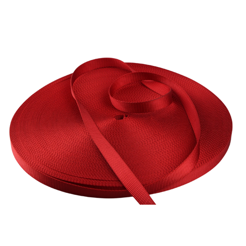 Polyester Webbing Heavy Duty Ribbed RED 25mm x 10mt