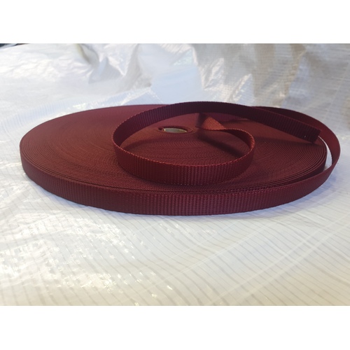 Polyester Webbing Heavy Duty Ribbed BURGUNDY 15mm x 50mt