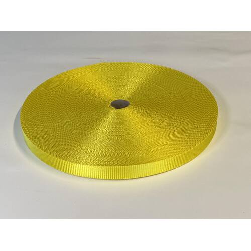 Polyester Webbing Heavy Duty Ribbed YELLOW 20mm x 50mt