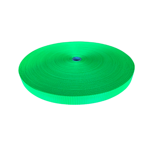Polyester Webbing Heavy Duty Ribbed FLURO GREEN 25mm x 10mt