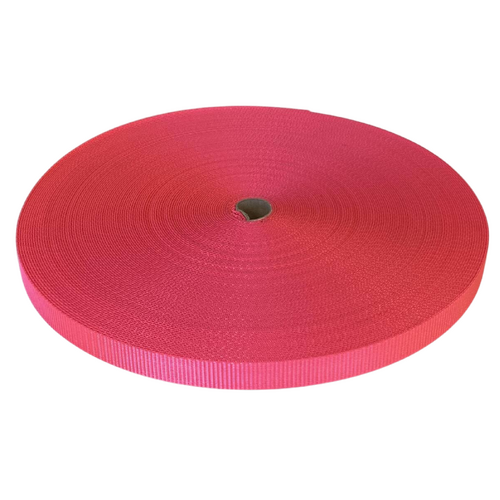 Polyester Webbing Heavy Duty Ribbed FLURO PINK 25mm x 50mt