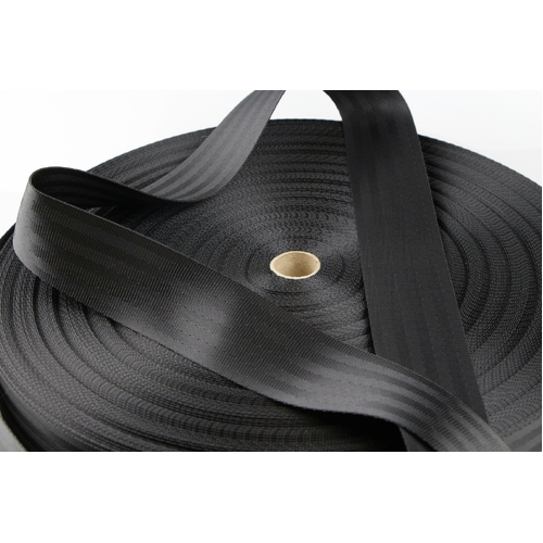 Seatbelt Webbing BLACK 75mm x 100 Metre roll