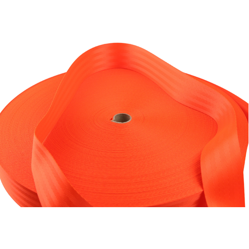 Fluro Orange Seat Belt Webbing 25mm x 1mt Cut 