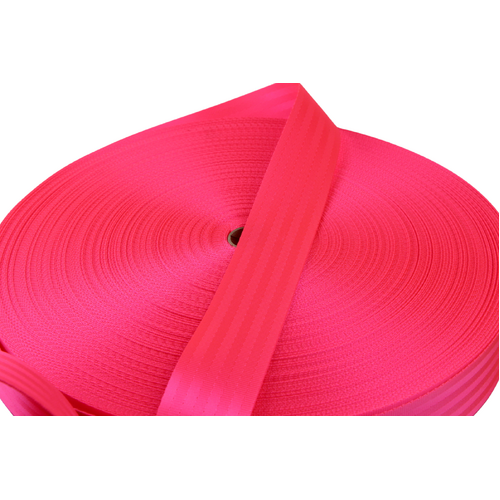 FLURO Pink Seat Belt Webbing 25mm x 1mt Cut 