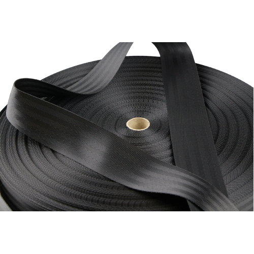 Black Seat Belt Webbing 50mm x 1mt cut