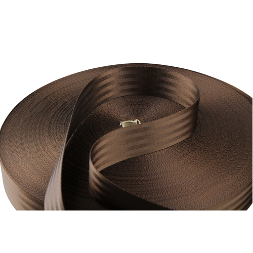Brown Seat Belt Webbing 50mm x 1mt cut