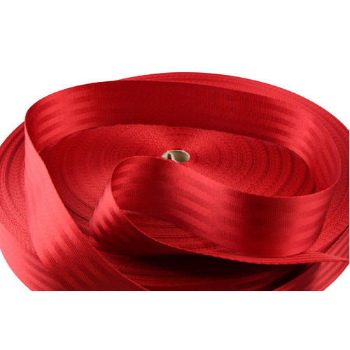 Red Seat Belt Webbing 50mm x 1mt cut