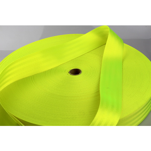 Fluro Yellow Seat Belt Webbing 50mm x 1mt cut