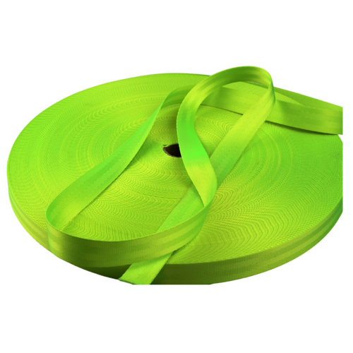 Seat Belt Webbing Fluro GREEN 25mm x 100mt