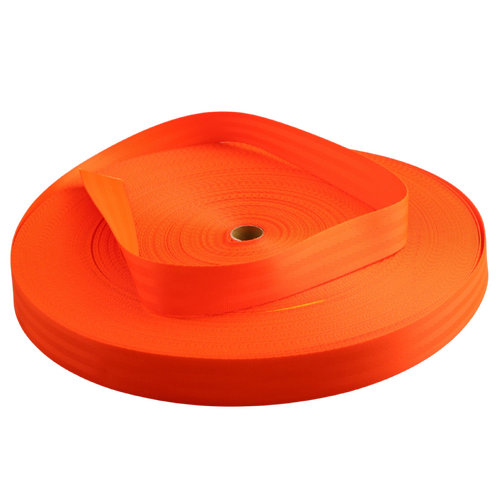 Seat Belt Webbing FLURO ORANGE 38mm x 100mt