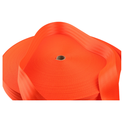 Seat Belt Webbing FLURO ORANGE 50mm x 100mt