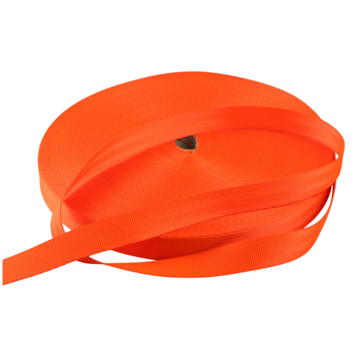 Seat Belt Webbing FLURO ORANGE 25mm x 10mt