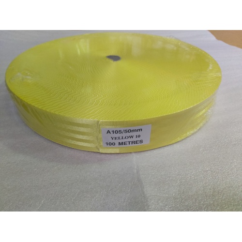 Seat Belt Webbing YELLOW 50mm x 10mt