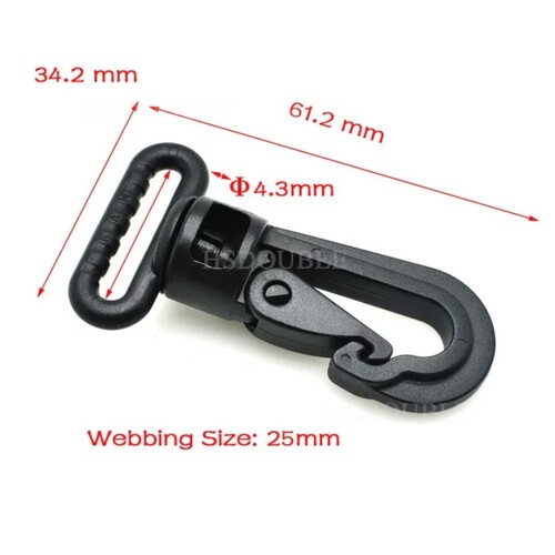 Snap hook plastic clips 25mm x 100