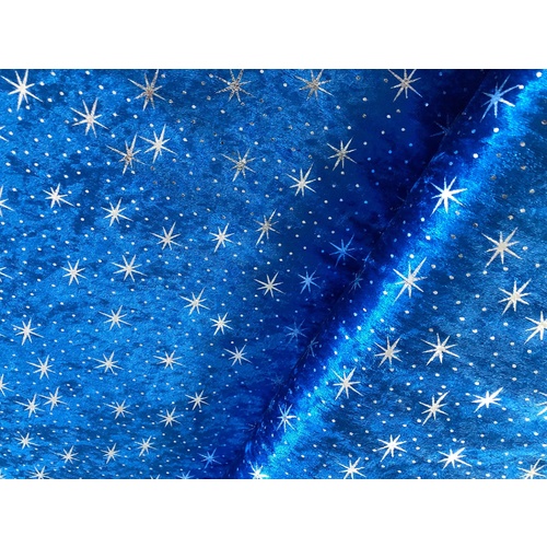 SPARKLE Penne Velvet fabric 150cm wide per 18m roll [Colour: royal blue]