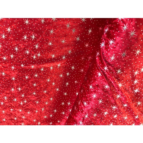 SPARKLE Penne Velvet fabric 150cm wide  [Colour: red]