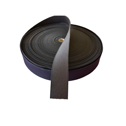 Elastic Boot Webbing Woven BLACK & BROWN 50mm x 50mt