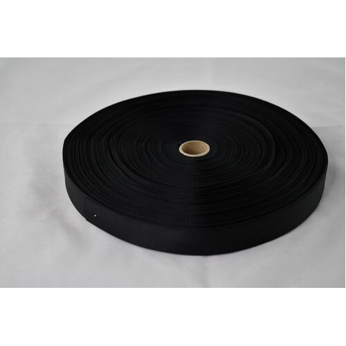Polyester Herringbone Centrefold Binding 25mm x 100m [Colour: Black]