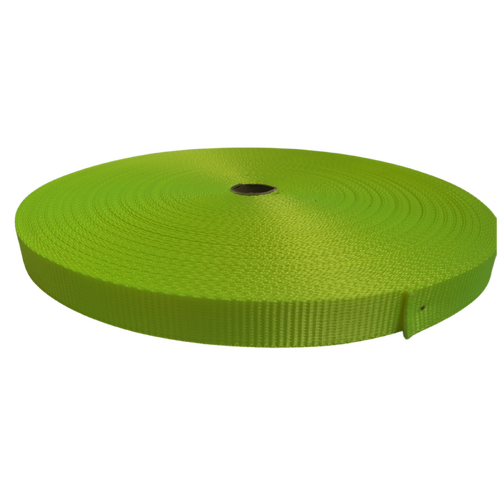 Polyester Light Duty Ribbed Webbing FLURO YELLOW 20mm x 10mt