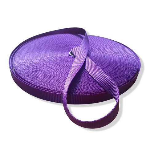 Polyester Light Duty Ribbed Webbing PURPLE 20mm x 50mt