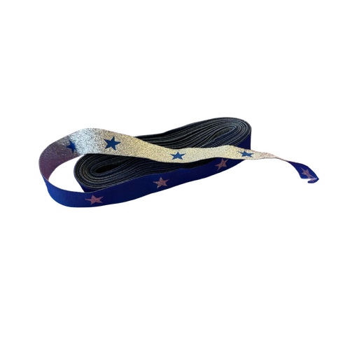 Ribbon 16mm x 5 yard peice Royal/Silver Stars