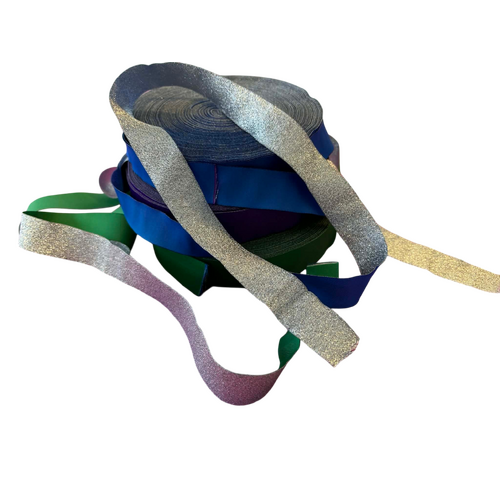 Ribbon 25mm x 5 x yard x 5 pieces Plain Silver