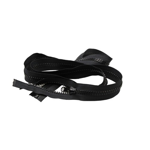 Open End Zip No.10 moulded 40cm Black with Single Pull Metal Autolock Slider