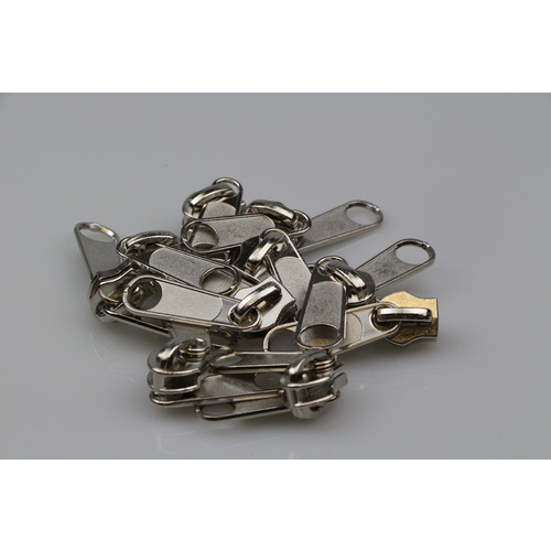 Zip Sliders No. 10 Moulded Double Pull 10 pcs Nickel